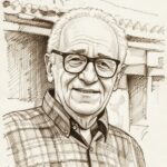 Grok-produced drawing based on photo courtesy Thomas Jacob, Mises Institute event at Stanford, July, 1990