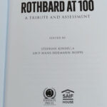 Rothbard at 100 - First cloth hardcover copies for Portugal event
